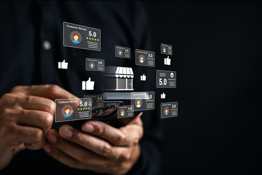 High customer satisfaction feedback for franchise business, highlighting online reviews, brand credibility, client loyalty, digital trust, and customer experience management.