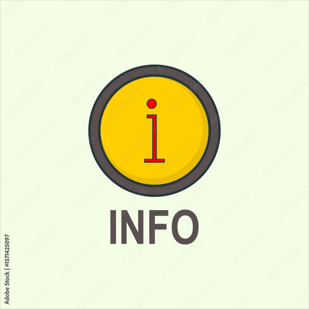 Poster illustration of a info icon. icon related to design elements. suitable for web site, app, user inter