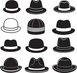 Vintage Hat Icons Collection