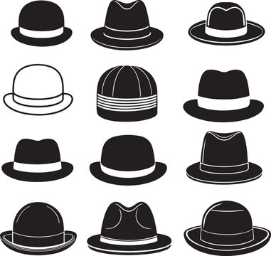 Vintage Hat Icons Collection