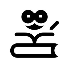 Stylized person reading a book silhouette
