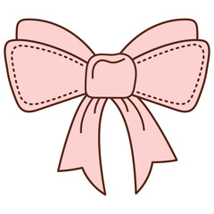 Cute Pink Ribbon Bow Clipart. Perfect for holiday design, gift tags, greeting cards, stickers and DIY project