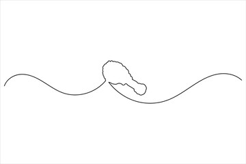 Obraz premium Fried chicken drumstick continuous one line drawing of white background with minimalist outline style