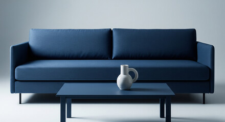 Minimalist Serenity: Linen Sofa & Coffee Table Decor