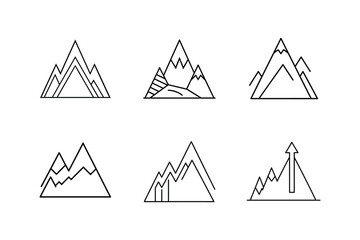 elevation gain line art vector illustration
