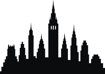 Fototapeta premium Majestic City Skyline Silhouette Architectural Vector Illustration