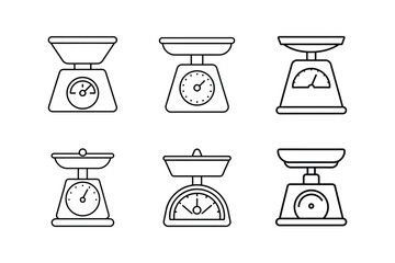 food scale icon line art vector illustration