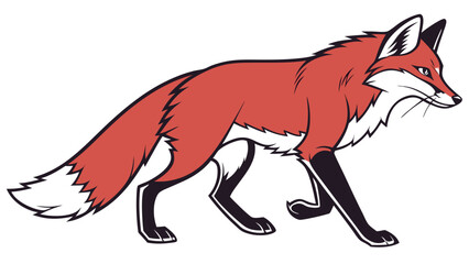 sketch of a red fox with no scene