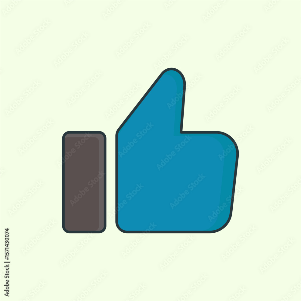 Poster illustration of a like icon. icon related to design elements. suitable for web site, app, user inter