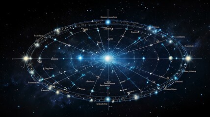 Obraz premium Constellations forming a protective shield of cosmic energy.