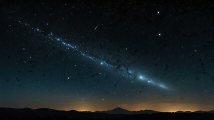 Fototapeta premium A comet leaving a trail of shimmering cosmic energy.
