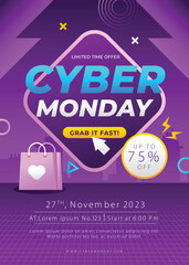 Obraz premium Gradient Cyber Monday Poster or flyer