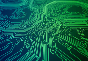 Abstract Green Circuit Board Technology Background