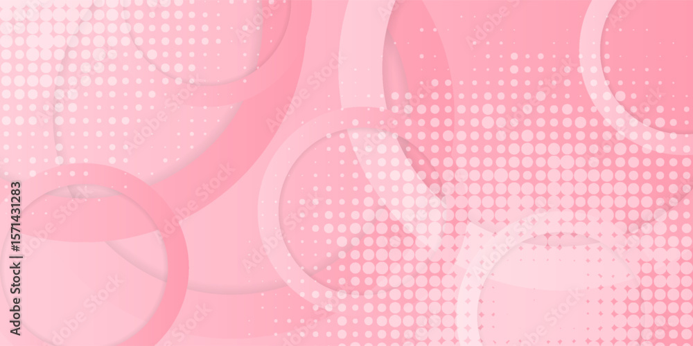 Poster overlapping pink circles in a simple abstract design suitable for backgrounds