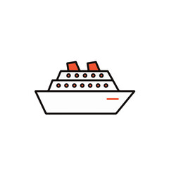 Obraz premium An illustration of a cruise ship, ready to sail into the vast ocean.