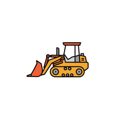 Fototapeta premium Illustration of a heavy-duty yellow and orange earthmover.