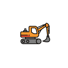 Fototapeta premium Simple illustration of a construction excavator, perfect for projects related to building and industry.