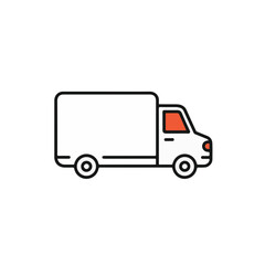 Fototapeta premium Delivery truck icon, side view.