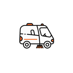 Fototapeta premium Street sweeper cleaning the road.