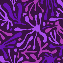 Electric Bloom Purple Abstract Splash Pattern
