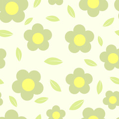 Spring Bloom Soft Green Flower Pattern