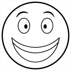 Fototapeta premium Vector art of a delighted emotion with a wide smile and expressive eyes. Perfect for use in children's content, educational materials, emoticon or sticker packs, mobile apps, playful branding