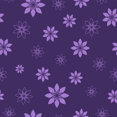 Starflower Sky Geometric Floral Repeat