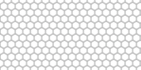A seamless vector pattern featuring a geometric hexagonal net with a gray, metallic texture for modern wallpaper design