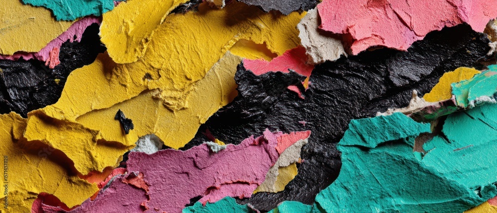 Aufkleber the vibrant peeling paint surface displaying a dynamic abstract color composition.
