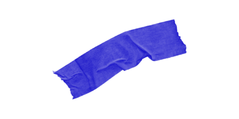 Isolated blue shape against a black background creating a simple abstract visual composition art piece