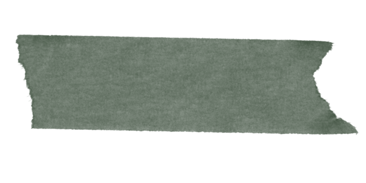 A dark green banner with a jagged edge against a black background in a simple graphic design