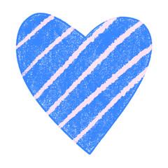 Heart clipart in blue and pink.Love symbol.Valentines icon.Hand draw element.