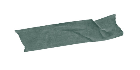 A dark green rectangular shape isolated against a stark black background in a simple composition