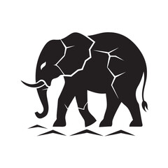 Fototapeta premium Elephant Silhouette With Earth Texture