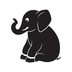 Resting Elephant Sitting In Silence