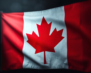 Unfolding the vibrant spirit of Canada through its iconic flag in a dynamic backdrop of pride and unity