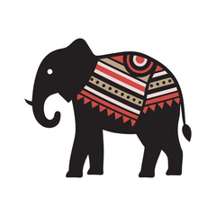 Elephant Wearing Patterned Blanket Art