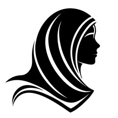 Elegant Silhouette of a Woman Wearing a Hijab