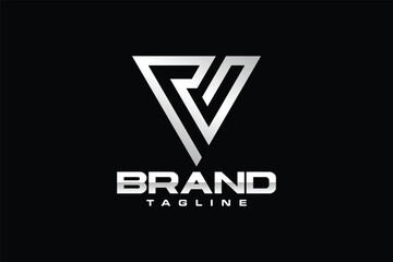 letter RV triangle logo