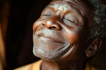 Extreme closeup of person laughing smiling showing positive expressing pure joy happiness generative ai