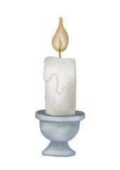 Unique watercolor candle design for textile and packaging applications featuring a seamless pattern
