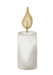 Stylish watercolor pattern of a minimalist candle design for textile and packaging use