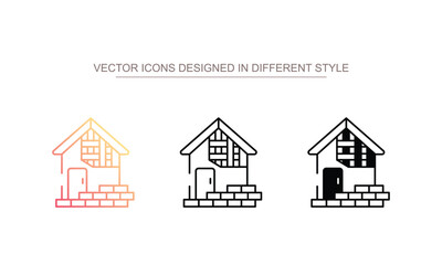 Home Construction icon design with white background stock illustration