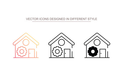 Home Management icon design with white background stock illustration