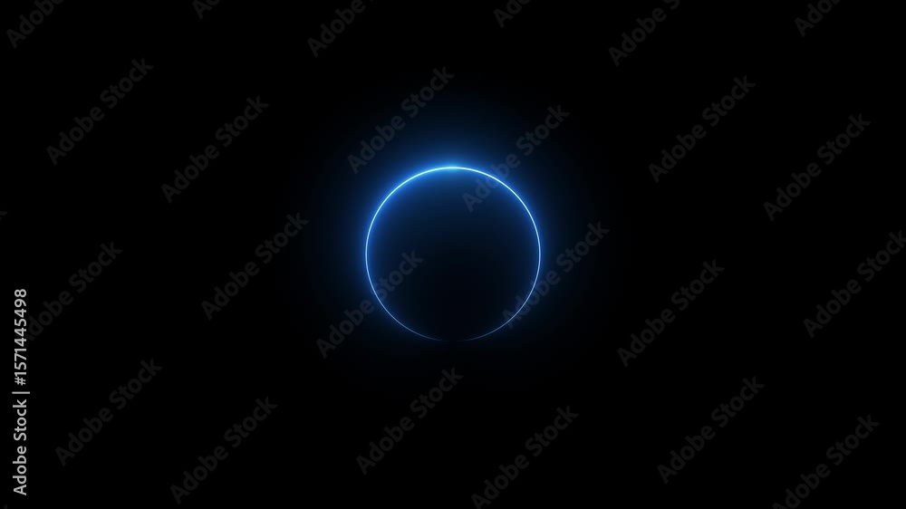 Poster abstract glowing neon circle frame in the shape circle glowing and futuristic energy line animation 