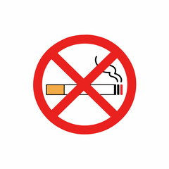 Obraz premium Image effect illustration of a no smoking sign, depicted with a cigarette in crossed-out circle. No smoking is a simple illustration, communicating an essential health message.