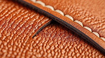 Macro view of the textured surface of a leather wallet, with a credit card peeking out, everyday finance