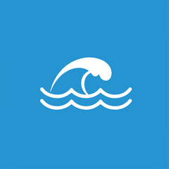 Simple wave graphic element for summer designs against vibrant blue backdrop. Wave graphic symbolizes ocean energy and vitality. Ideal wave graphic for branding, marketing,