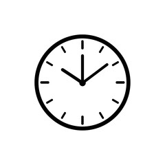 A simple clock face showing ten minutes before ten oclock
