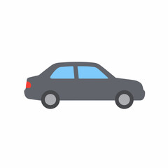 Fototapeta premium Gray sedan offers simple car illustration for automotive visuals. Simple car illustration depicts vehicle on road for transportation solutions.